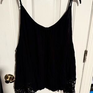 Ambiance Black Camisole with Lace Trim